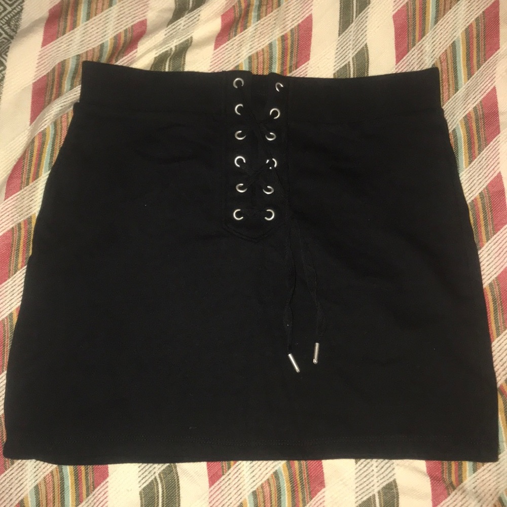 Black mini skirt